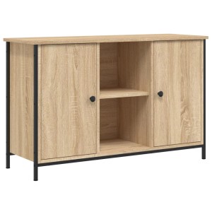 VidaXL TV-Schrank Sonoma-Eiche, 100x35x65 cm, Holzwerkstoff mit Fächern und Türen.