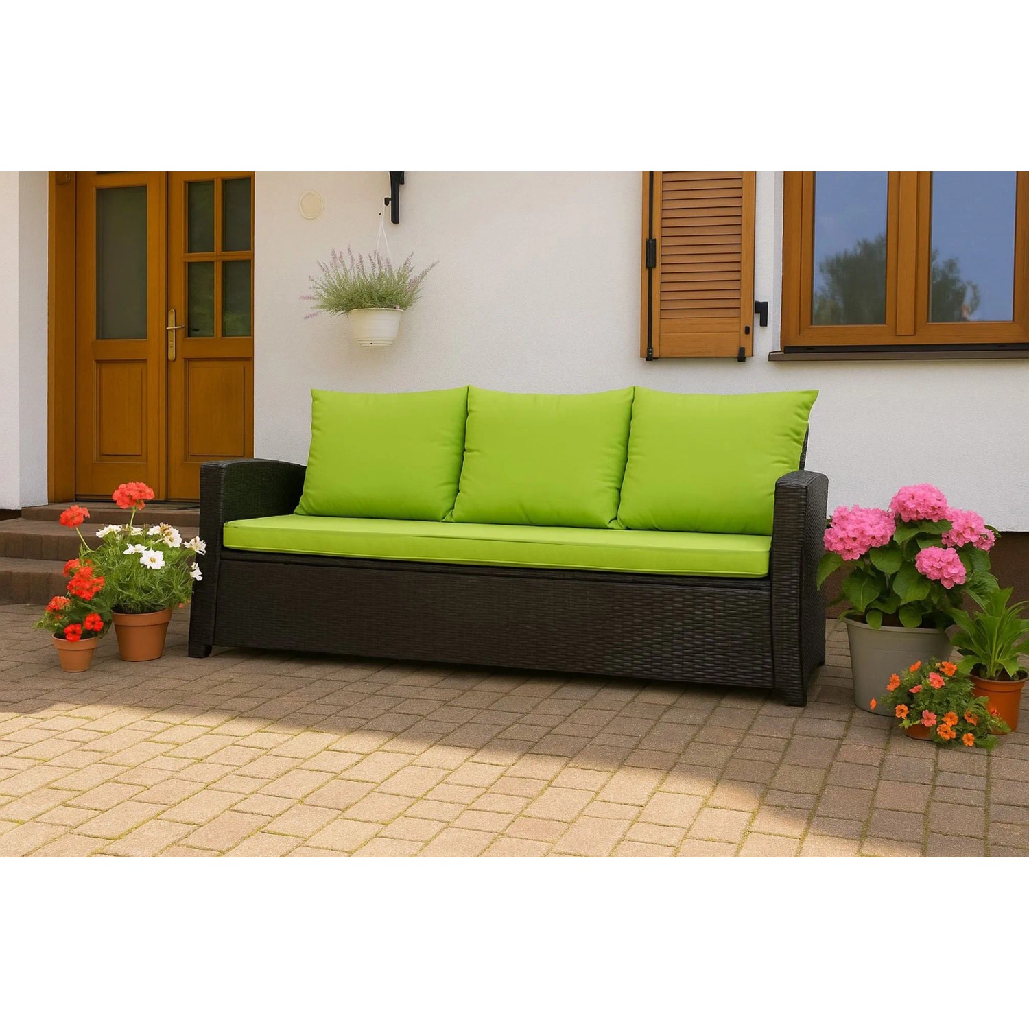 Setgarden Mix-Techno Gartenkissen Für Polyrattan Möbel 100×60×50 cm – Kissen Für 2 Sitzer Gartensofa 1tlg Lemon_5