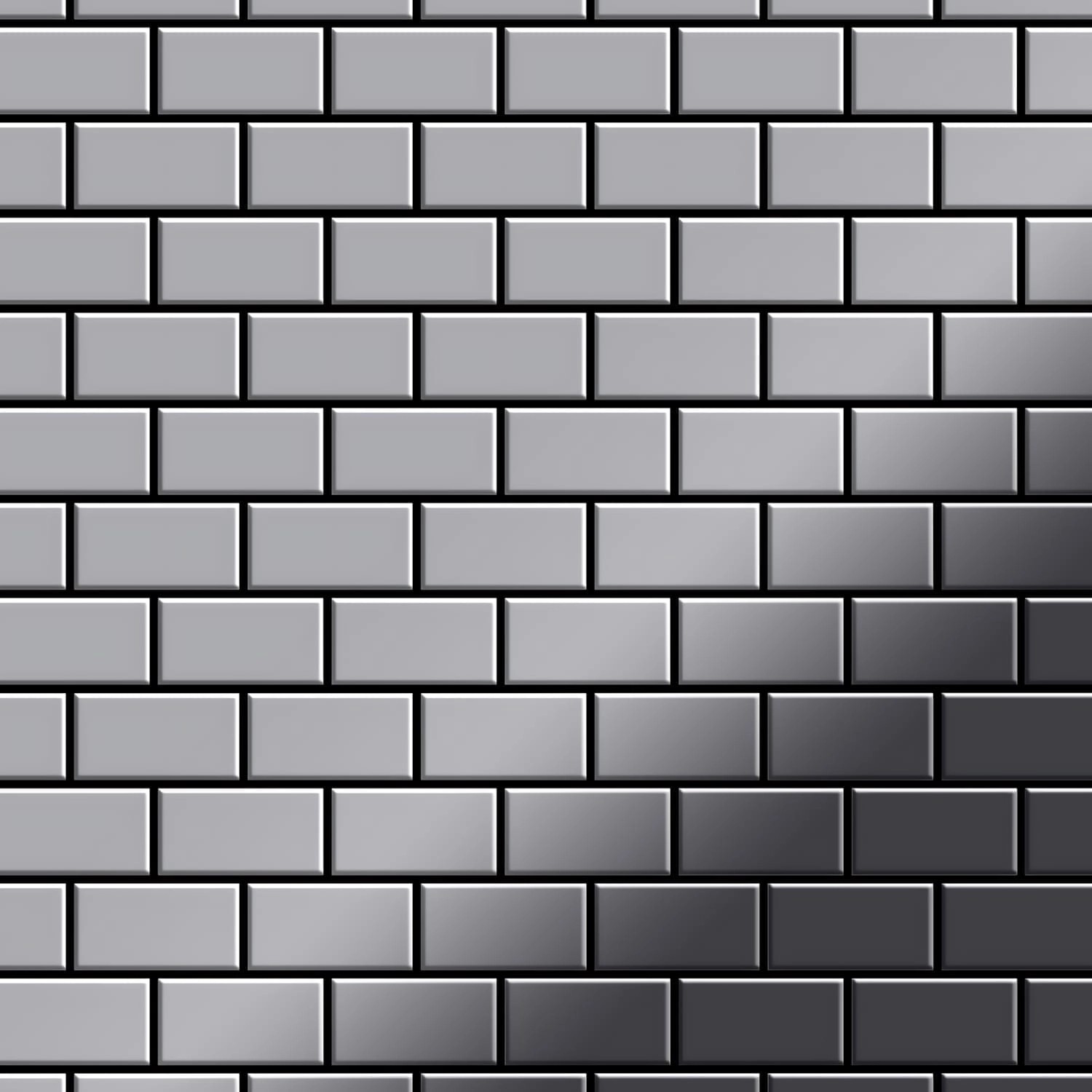 ALLOY Mosaik Fliese Massiv Metall Edelstahl Marine Hochglanz Grau 1,6mm Hou günstig online kaufen