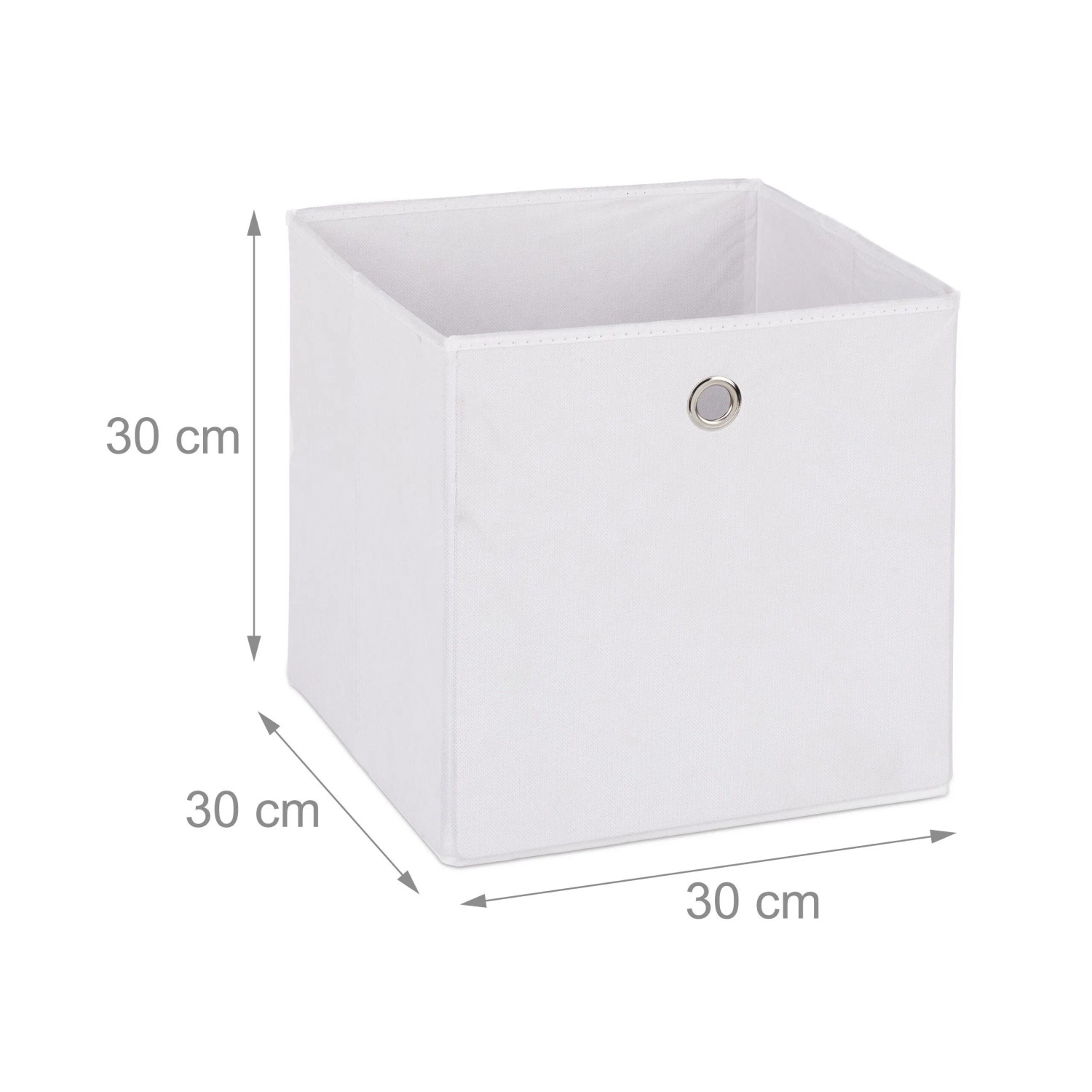 Relaxdays Faltbox 4er Set Polyester Weiß Zusammenfaltbar 30 cm x 30 cm x 30 cm 0,6 kg_4