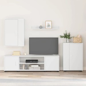 vidaXL 4-Teilige TV-Schrank Set Wandmontiert Weiß Holzwerkstoff 3397896