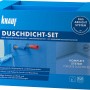 Knauf Duschdicht-Set: Komplettsystem zur Abdichtung von Duschen mit Dichtband, Anstrich und Manschetten.