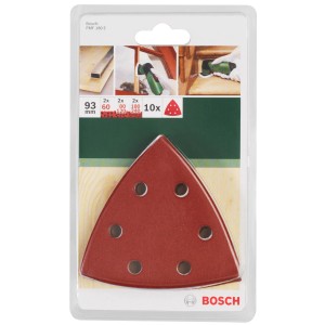 Bosch Schleifblatt-Set AVI 93 G, 10-teilig, Körnung 60-240, für Multifunktionswerkzeuge.