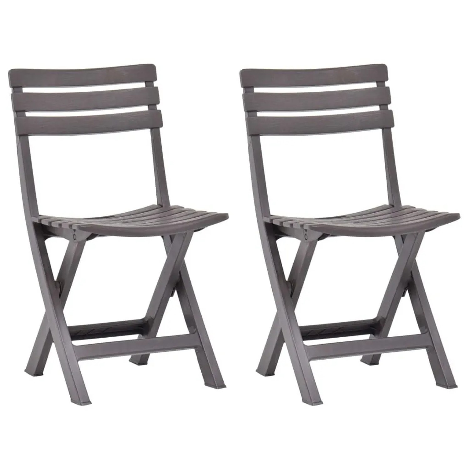 Furnicato Klappbare Gartenstühle 2 Stk  Kunststoff Mokka