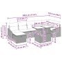 vidaXL Gartenmöbel-Set, 8-teilig, schwarz, Poly Rattan, mit Maßen. Ideal für Terrasse und Garten.