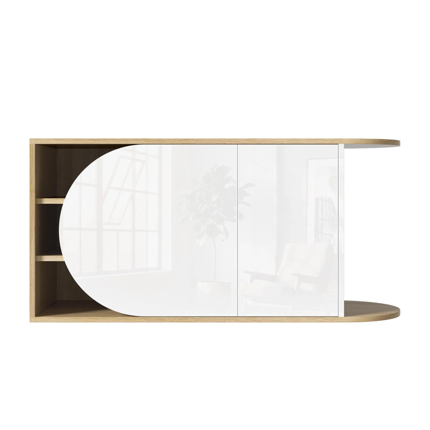 Merax Schuhbank 104x37x50 cm Weiß Holzoptik Hochglanz