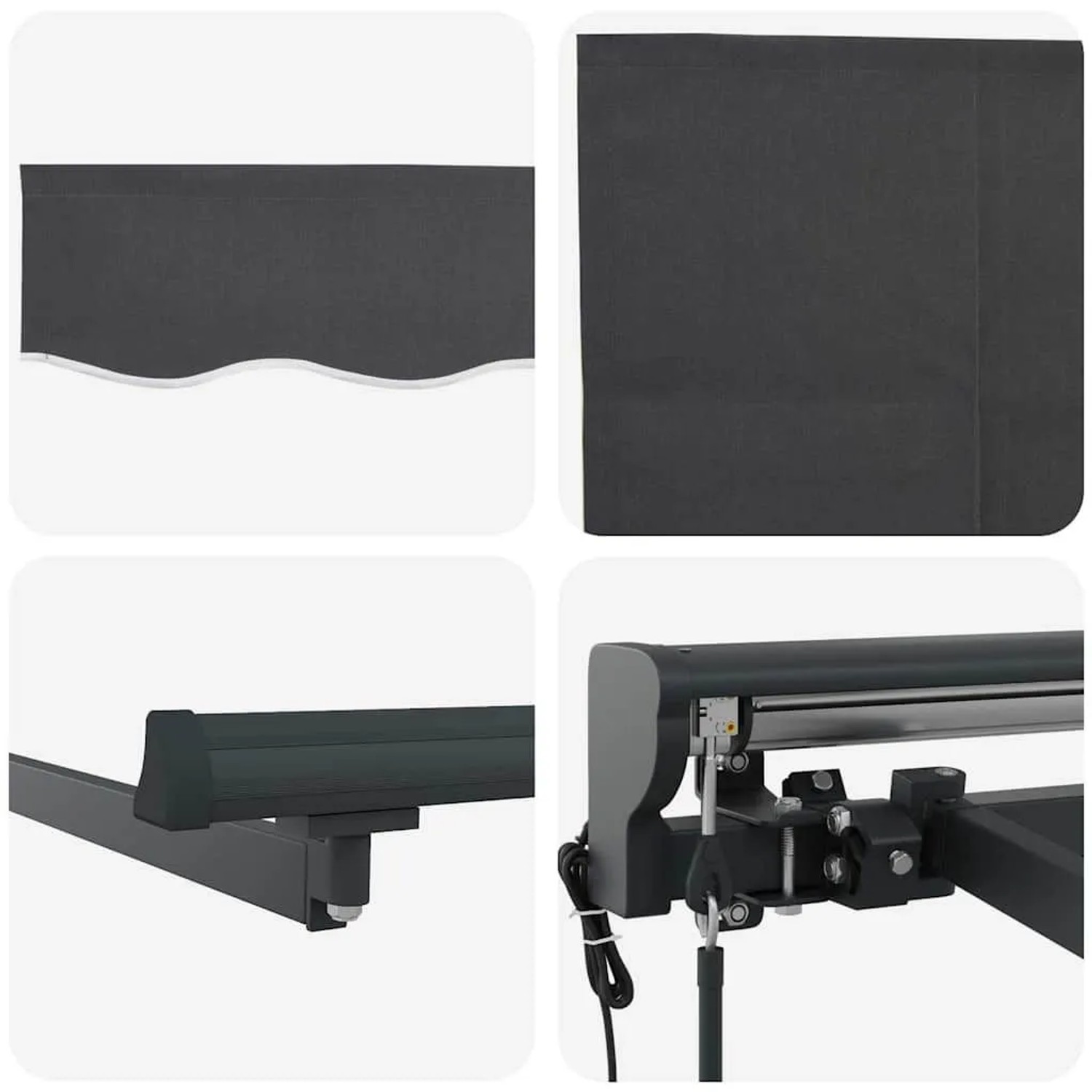 vidaXL Einziehbare Markise Anthrazit 450 x 350 cm 3330874_10