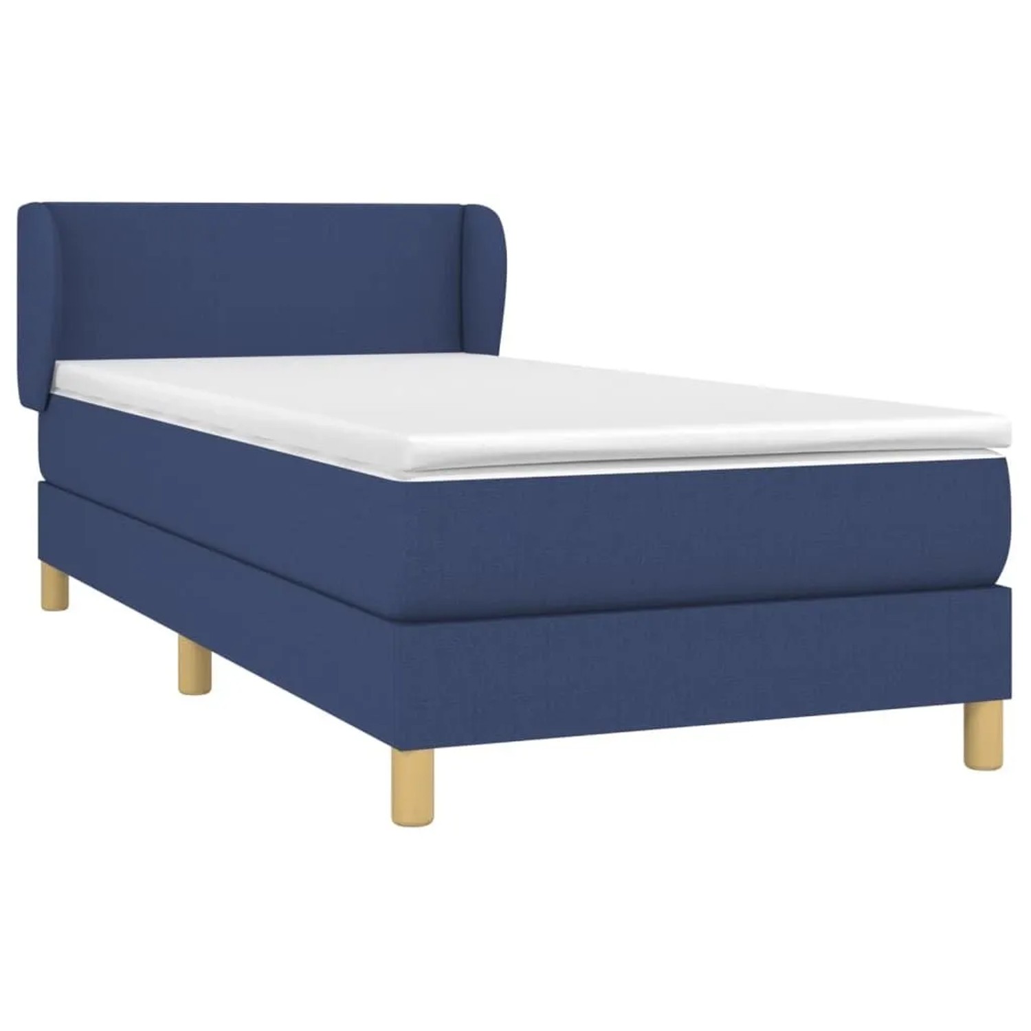 vidaXL Boxspringbett mit Matratze Blau 90x200 cm Stoff 3126619 günstig online kaufen