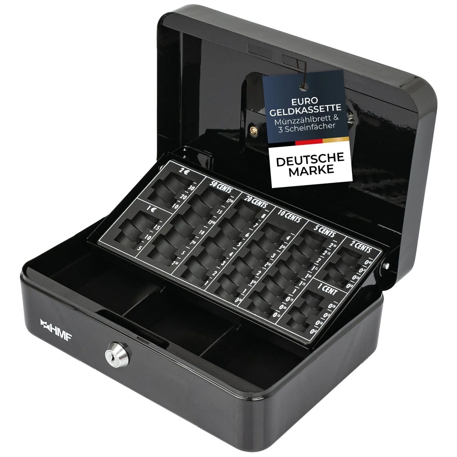 HMF 10022-02 Geldkassette Abschließbar Kasse Euro Münzzählbrett 3 Banknoten günstig online kaufen