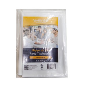 Venilia Tischschutz Party Weiß, 100x250cm, ideal für Partys und Biertische, wasserfest und pflegeleicht.