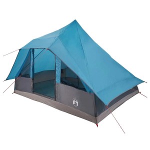 vidaXL Tipi Zelt mit Dach mit Speicher Blau 364 x 281 x 257 cm Taft 42000973