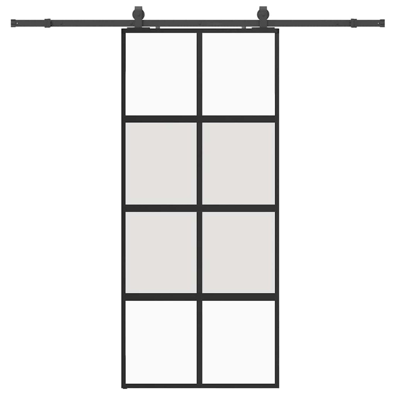 vidaXL Schiebetür mit Beschlag Schwarz 90x205 cm Hartglas 3375973 günstig online kaufen