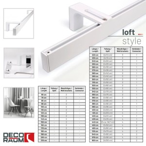 Weiße 1-lauf Gardinenschiene Loft aus Aluminium mit Wandhalterung. Maßanfertigung für moderne Vorhänge.