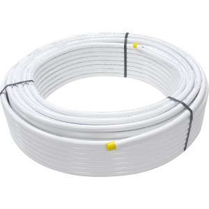 Rolle Mehrschichtverbundrohr, 100 m, Ø 16 mm, aus Kunststoff für Trinkwasser- und Heizungsinstallation.