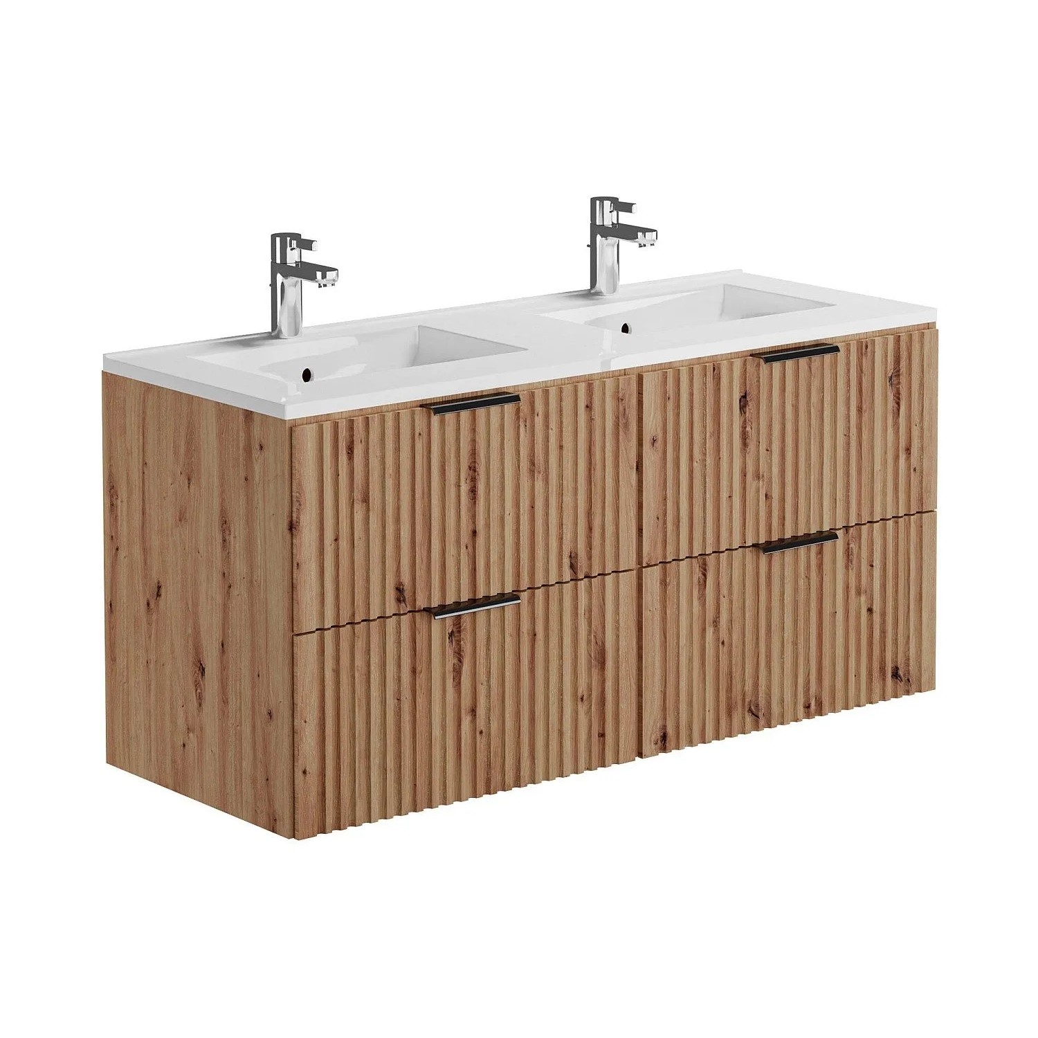 Vente-unique Doppelwaschtisch Zevara Naturfarben Hell 120 cm