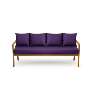 Violettes Setgarden Bankkissen für 3-Sitzer Gartenbank, bestehend aus Sitz- und Rückenkissen.