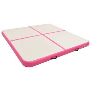vidaXL Aufblasbare Gymnastikmatte mit Pumpe 200x200x15 cm PVC Rosa 92697