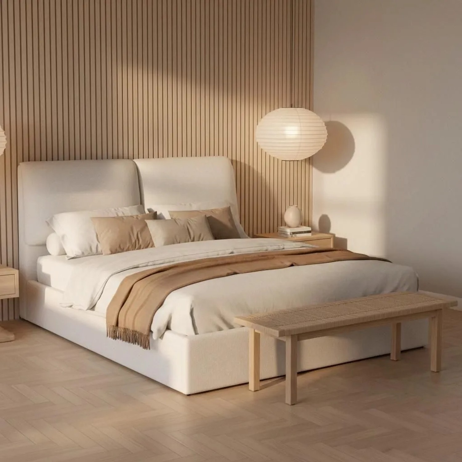 Bessagi Home Polsterbett Perla Beige ca. 180x200 cm
