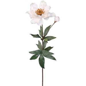 Cremefarbener Mica Decorations Zweig Helleborus, 60 cm, Kunstpflanze für Dekoration.