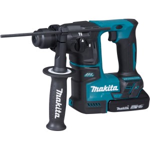 Makita Akku-Bohrhammer DHR171RAJ mit Akku und Koffer, blau-schwarz.