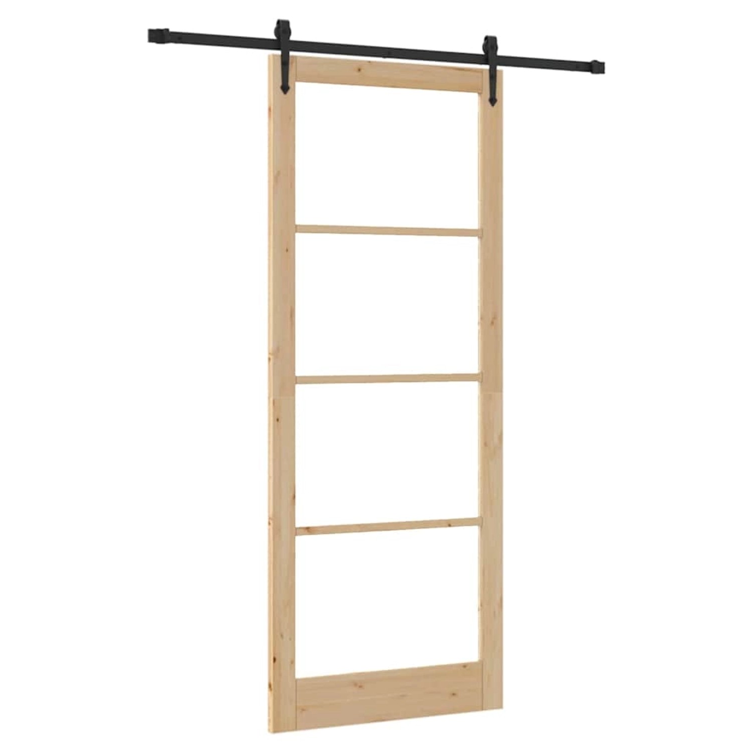 vidaXL Schiebetür Braun 83 x 232 cm Holz und Metall 3332337 günstig online kaufen