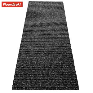 Anthrazitfarbene Floordirekt Antirutsch Sicherheitsmatte mit perforierter PVC-Granulat-Oberfläche für Innen & Außen. Rutschfest.