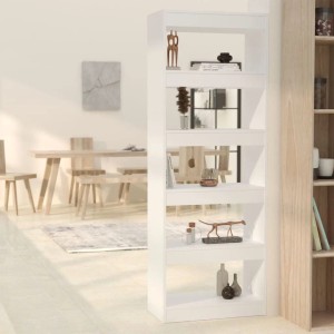 Weißes VidaXL Bücherregal/Raumteiler (60x30x166 cm) aus Holzwerkstoff im Wohnraum.