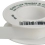 Weißes Gewindedichtband (12mm x 12m) auf Spule zur Abdichtung von Rohrverbindungen.