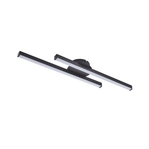 Lindby LED Deckenleuchte Aurendor 10018688 Modern in Schwarz aus Aluminium 2-flammig Wohnzimmerleuchte