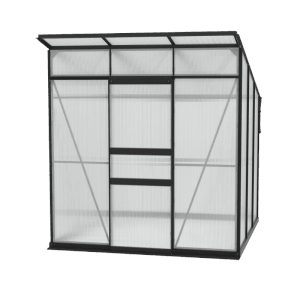 Vitavia Gewächshaus Palma 4450 HKP, schwarz, 4,4 m² mit Fundamentrahmen.
