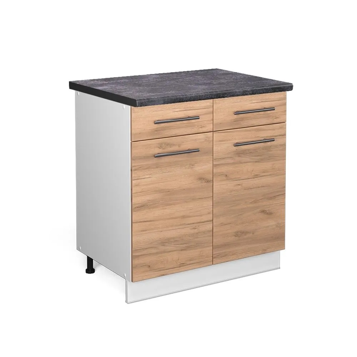 Vicco Küchenunterschrank Fame-Line Goldkraft Eiche Weiß 80 cm AP Anthrazit