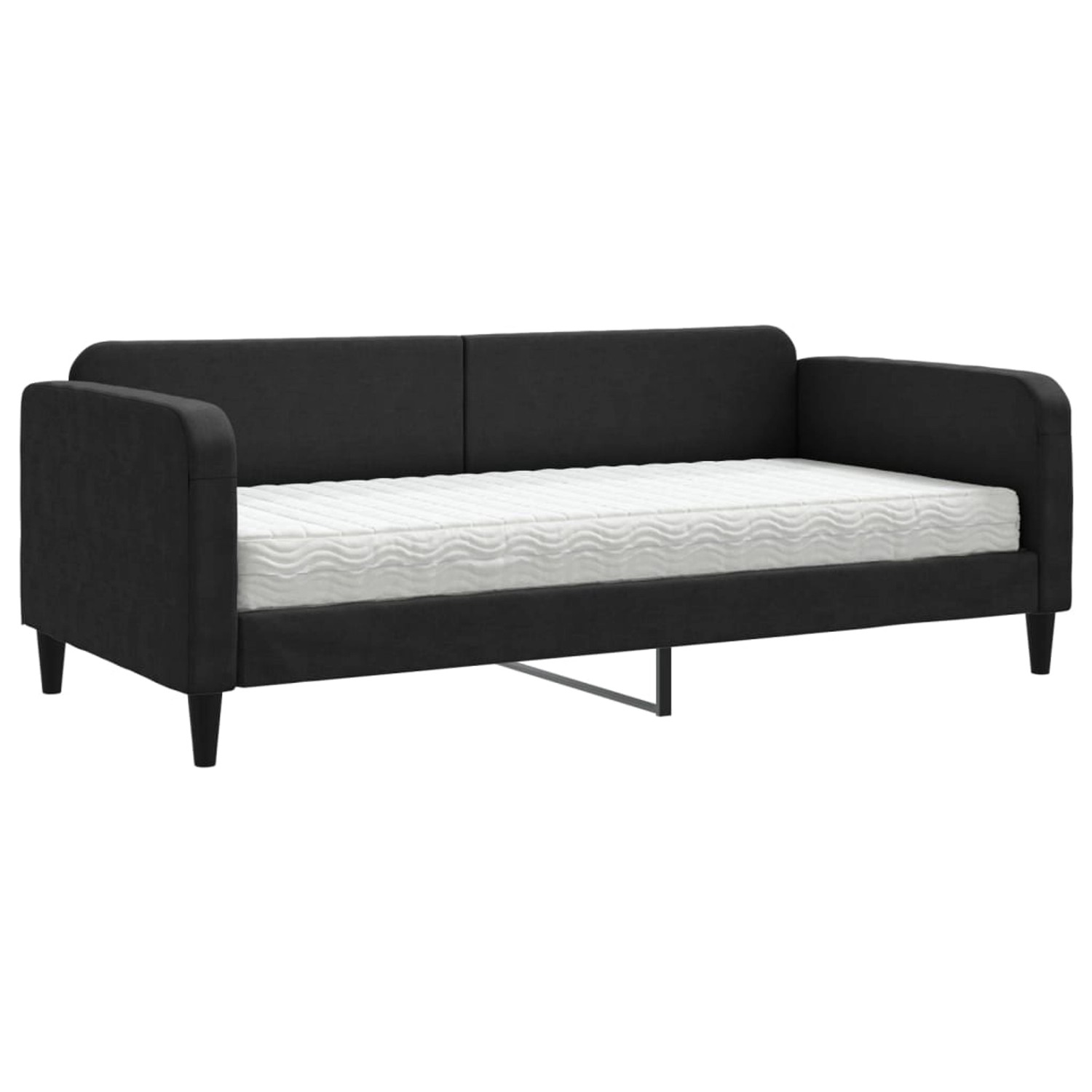 vidaXL Gästebett Gästebett Tagesbett mit Matratze Schwarz 90x190 cm Stoff B günstig online kaufen