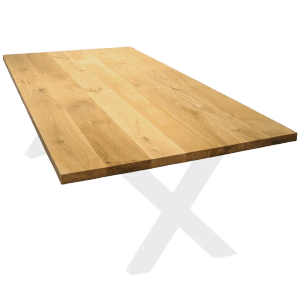 Holz4home Tischplatte aus Eiche, 240x100 cm, ohne Baumkante. Massivholz Esstisch für Esszimmer.