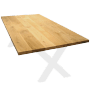 Holz4home Tischplatte aus Eiche, 240x100 cm, ohne Baumkante. Massivholz Esstisch für Esszimmer.