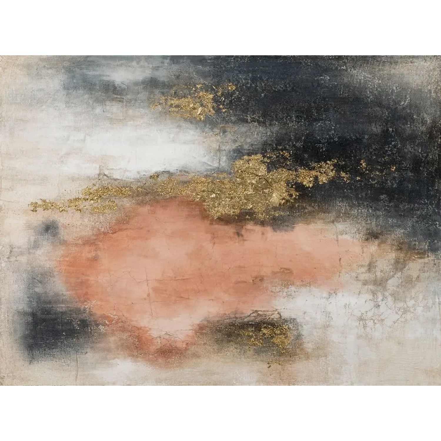 Art Universe Leinwandbild Harmonie in Gold und Terracotta 90 x 120 cm
