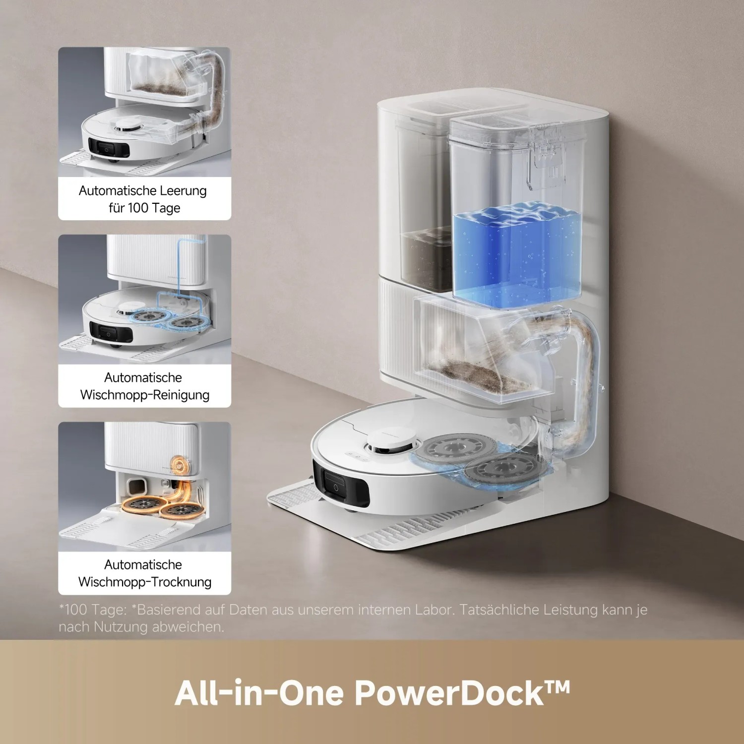 Dreame Saugroboter D20 Ultra mit All-in-One PowerDock: Autom. Entleerung, Moppreinigung und Trocknung.