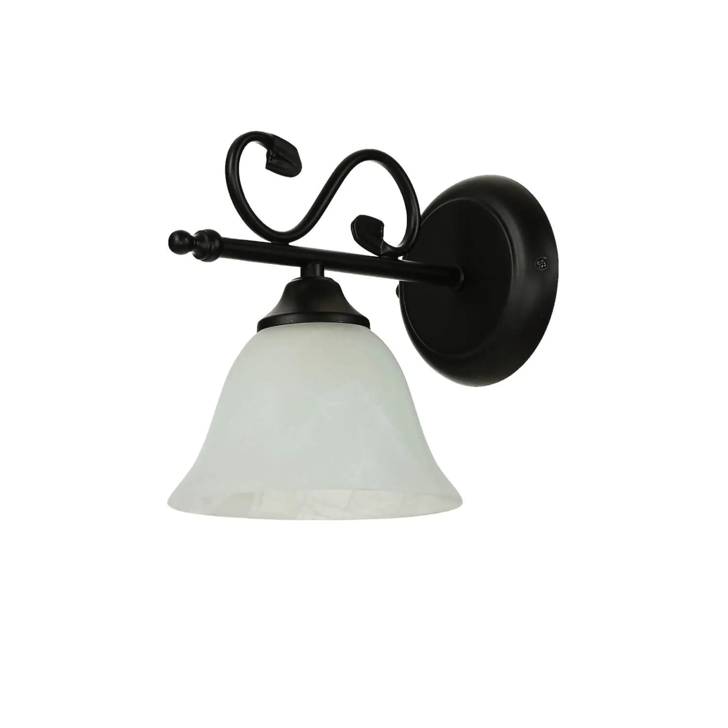 EASYLIGHT Wandleuchte Glas Metall E14 21 cm Hoch Schwarz Weiß Rustikal