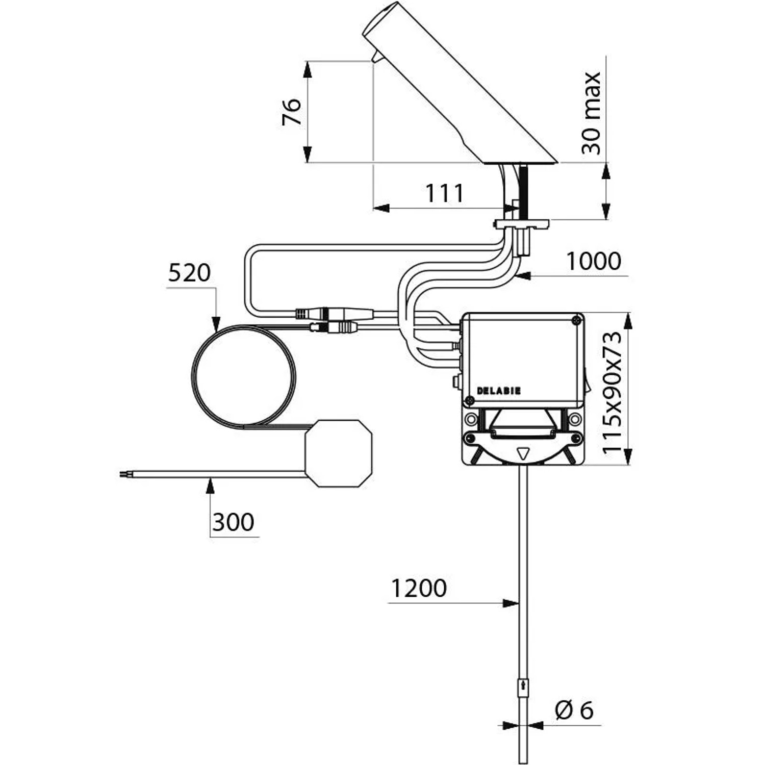 Delabie T4 elektronischer Seifenspender verchromt Standmontage_2