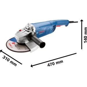 Bosch Professional GWS 2000 P Winkelschleifer mit Zusatzhandgriff für Trenn- und Schleifarbeiten.