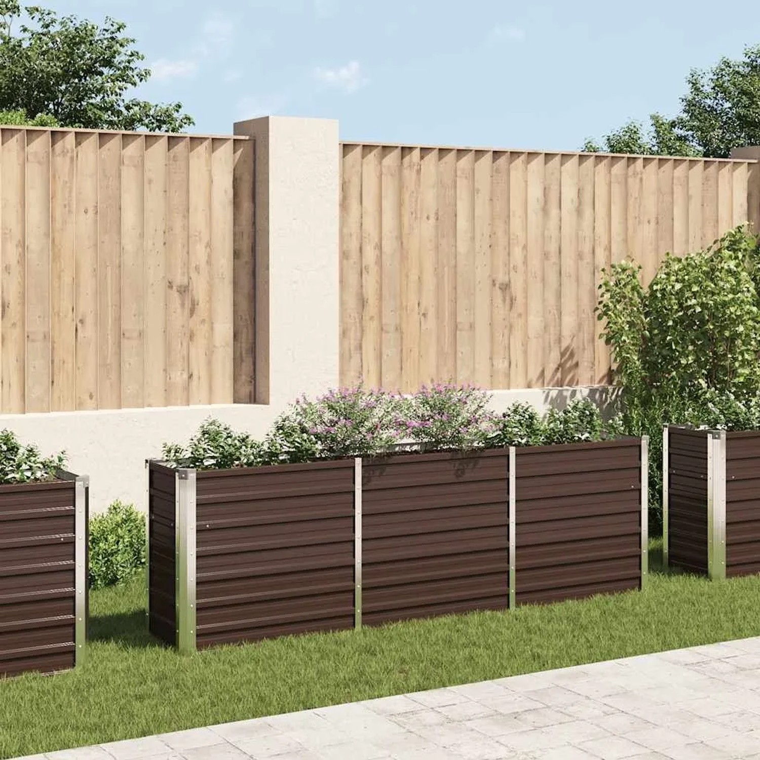Furnicato Garten-hochbeet Verzinkter Stahl 240×40×77 Cm Braun