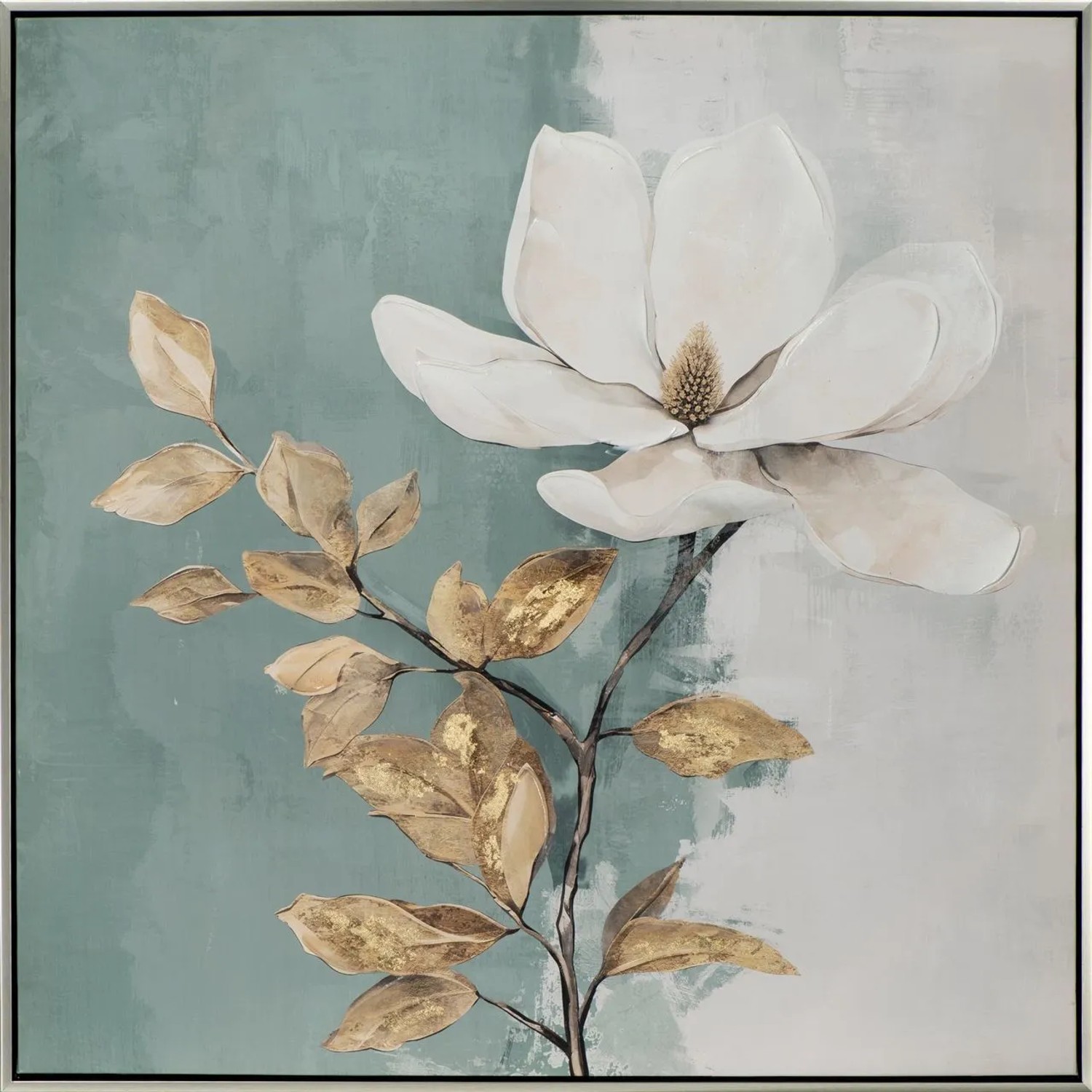 Art Universe Leinwandbild White Flower 80 x 80 cm