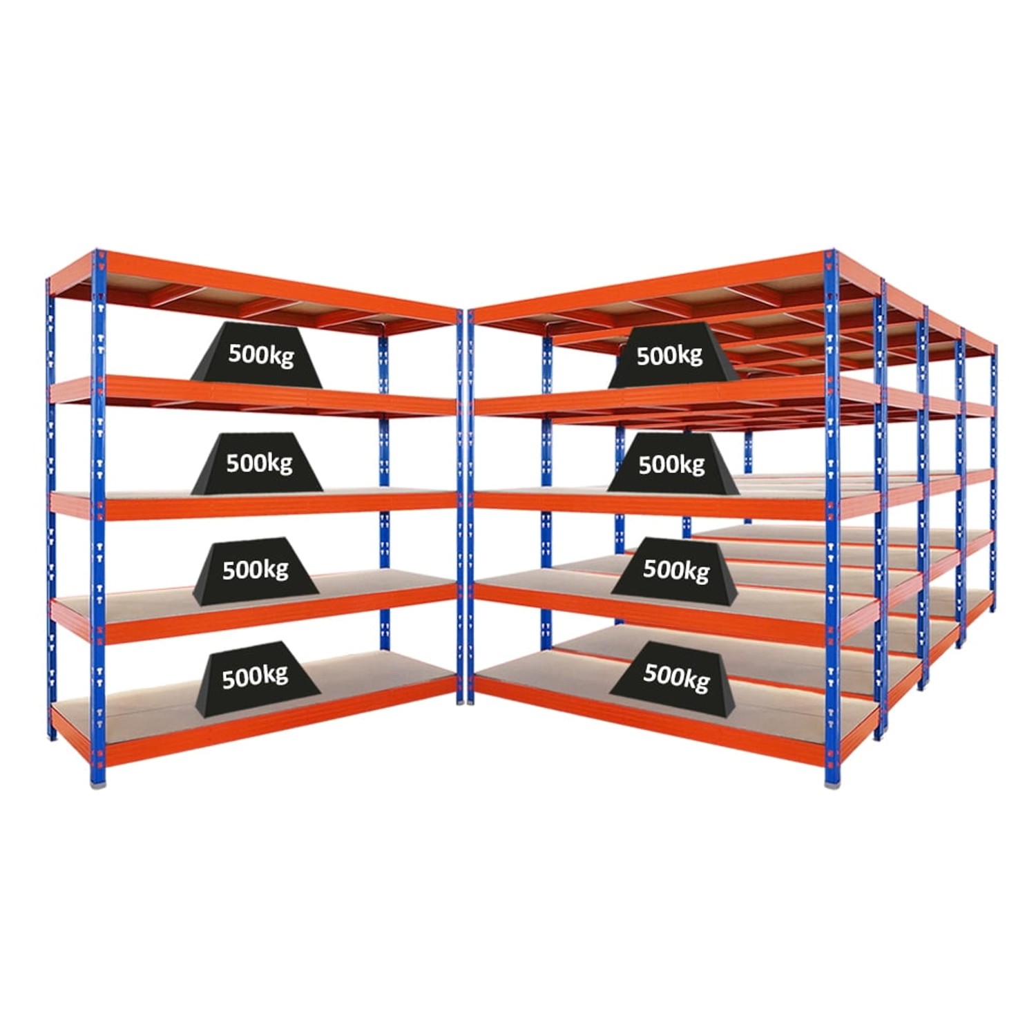 PROREGAL Mega Deal 5x Profi Schwerlastregal Rhino HxBxT 200x200x60cm 5 Span günstig online kaufen