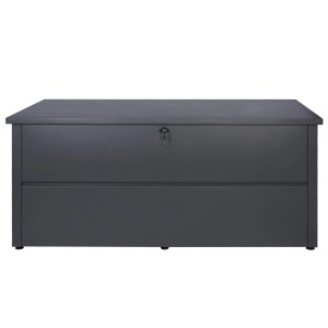Proregal Gartentruhe HxBxT 69x165x85cm Wasserdicht Metall Edelstahl 692L Anthrazit Aufbewahrungsbox Auflagenbox Truhe
