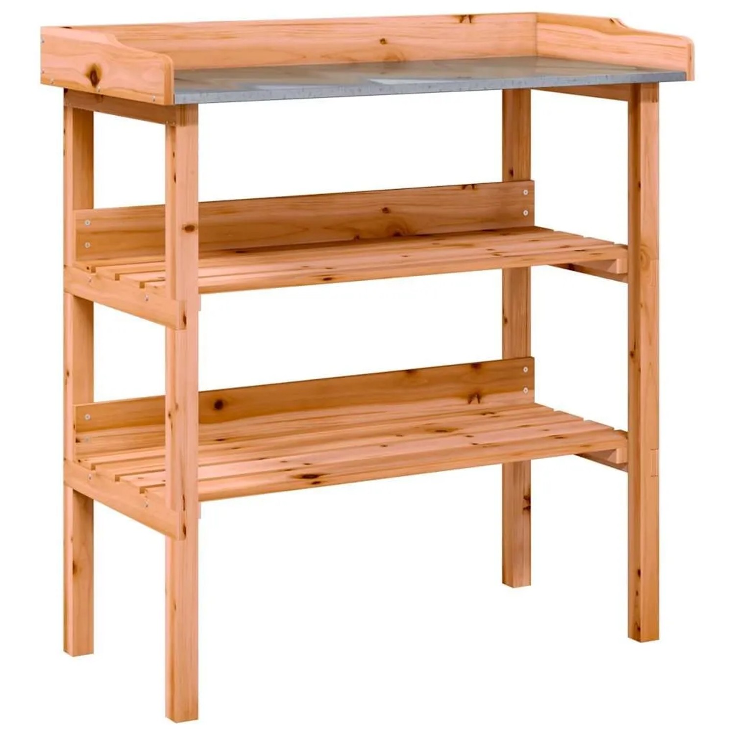 vidaXL Pflanztisch mit Ablagen Braun 78x38x82,5 cm Massivholz Tanne 156353