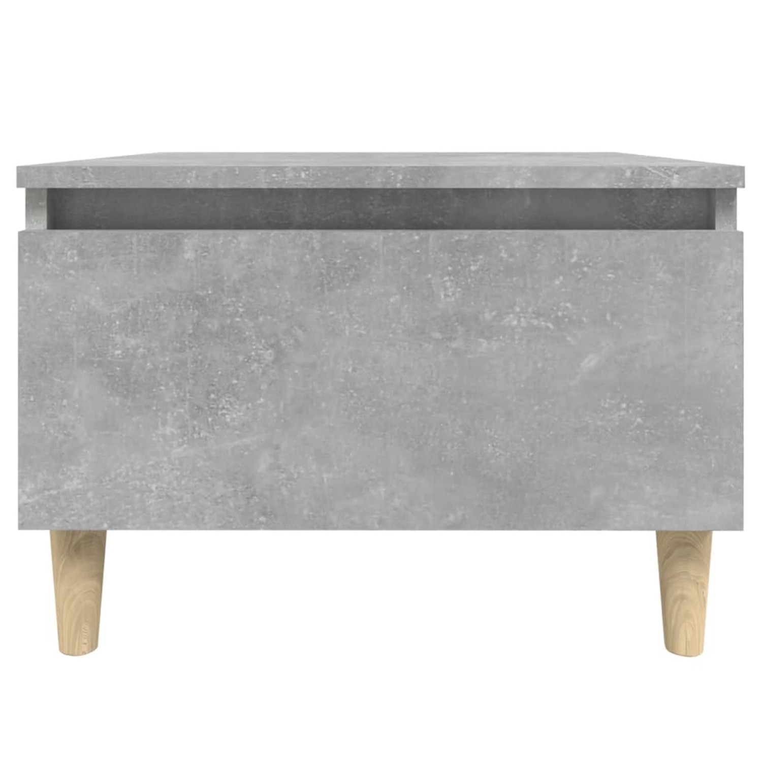 vidaXL Beistelltische, 2 Stk., Betongrau, Holzwerkstoff mit Schublade und Holzbeinen.