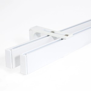 Weiße 2-läufige Deco-Raum Gardinenschiene Loft, 150cm, mit Befestigung.