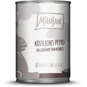 Mjamjam Katzen-Nassfutter Köstliches Pferd mit Kürbis, getreidefrei und hoher Fleischanteil.