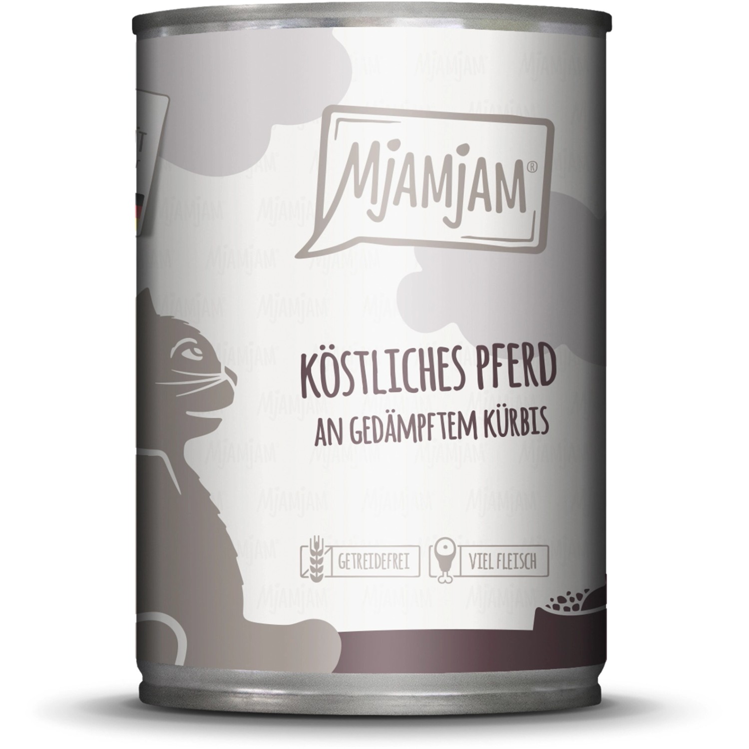 Mjamjam Nassfutter Köstliches Pferd an Gedämpftem Kürbis 400 g