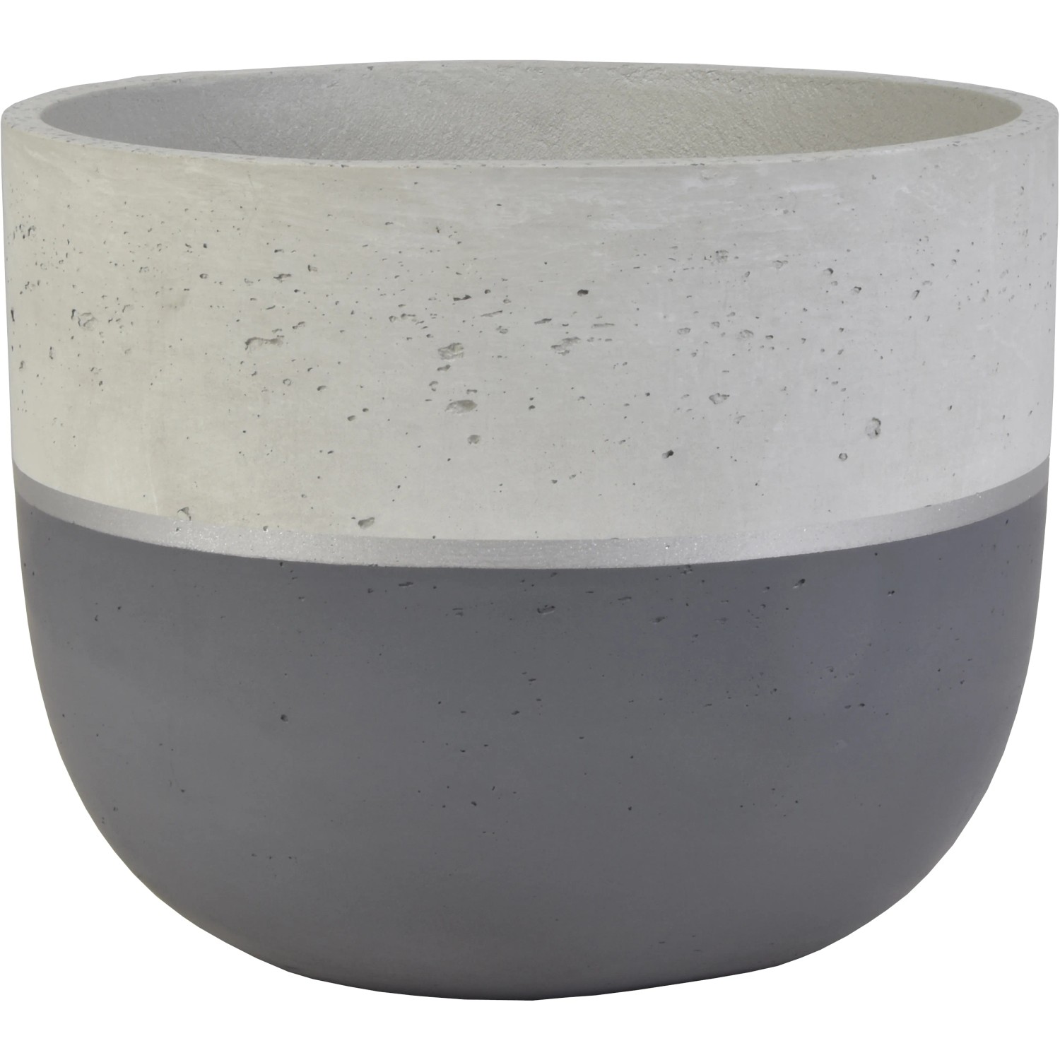 Pflanzgefäß aus Zement Ø 20 cm x 17 cm Anthrazit-Silber