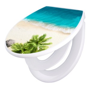 Banjado Familien WC-Sitz mit Strandmotiv. Klodeckel mit integriertem Kindersitz und Absenkautomatik.